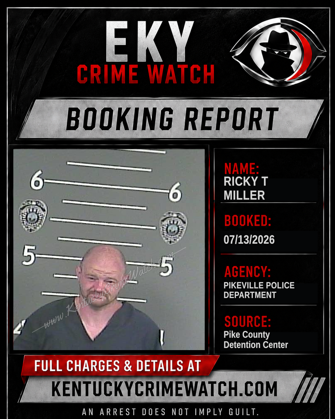 RICKY T MILLER booking report card