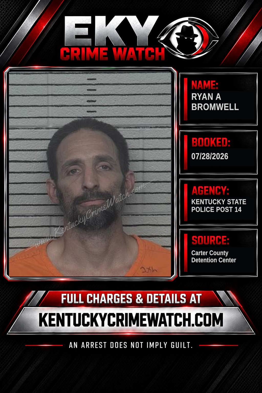 RYAN A BROMWELL booking image