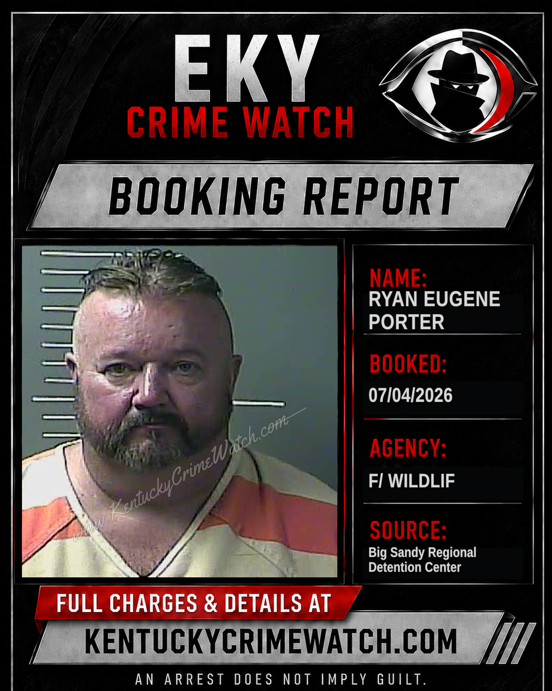 RYAN EUGENE PORTER booking image