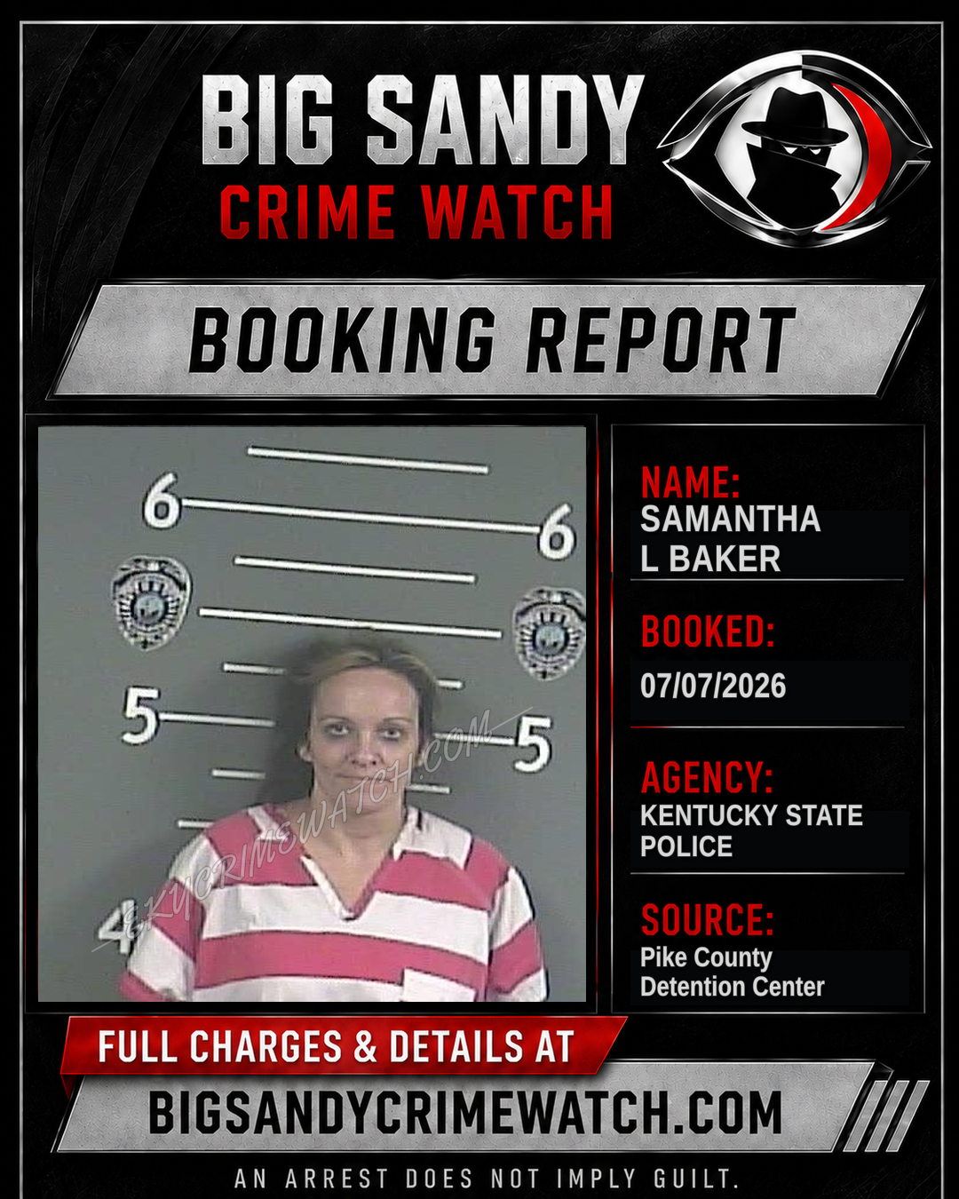 SAMANTHA L BAKER booking report card