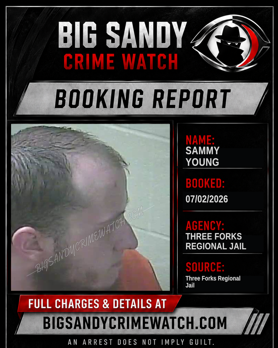 Sammy Young booking report card