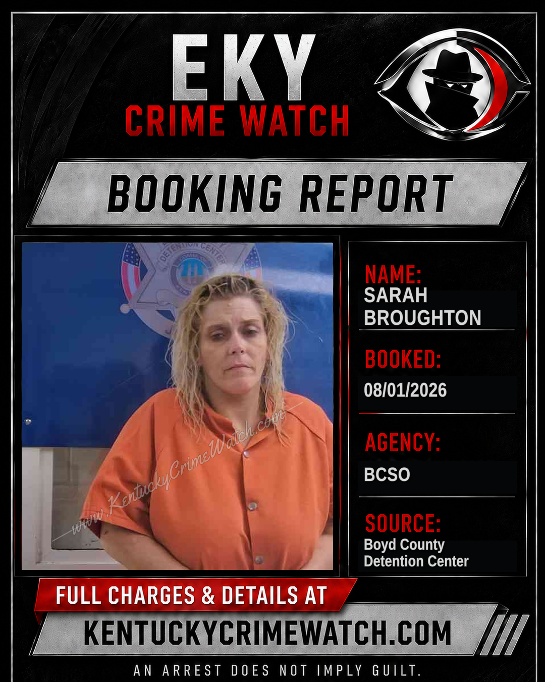 SARAH BROUGHTON booking image