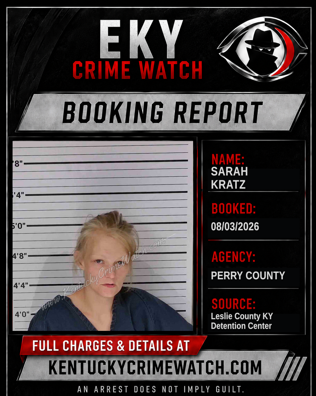 SARAH KRATZ booking image