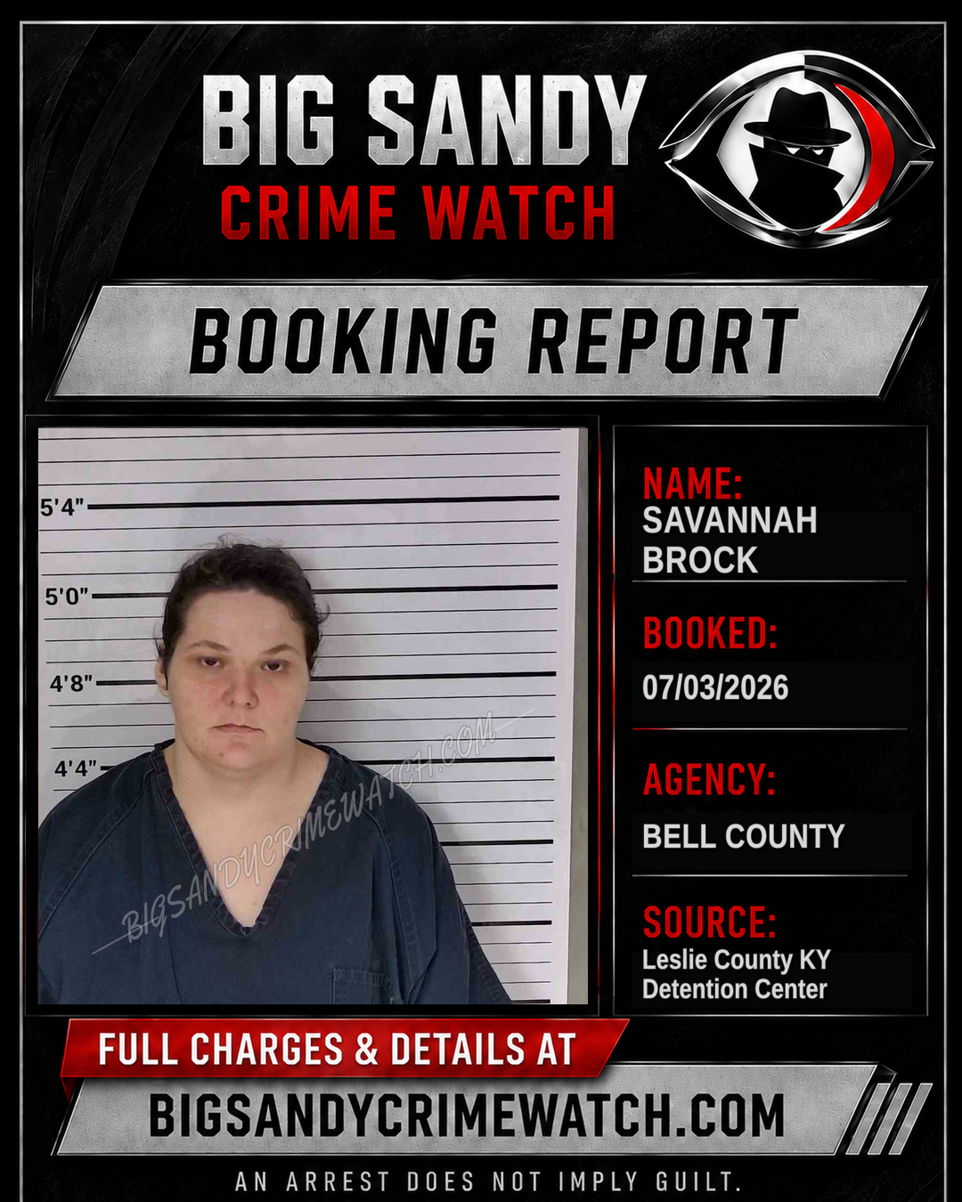 SAVANNAH BROCK booking image
