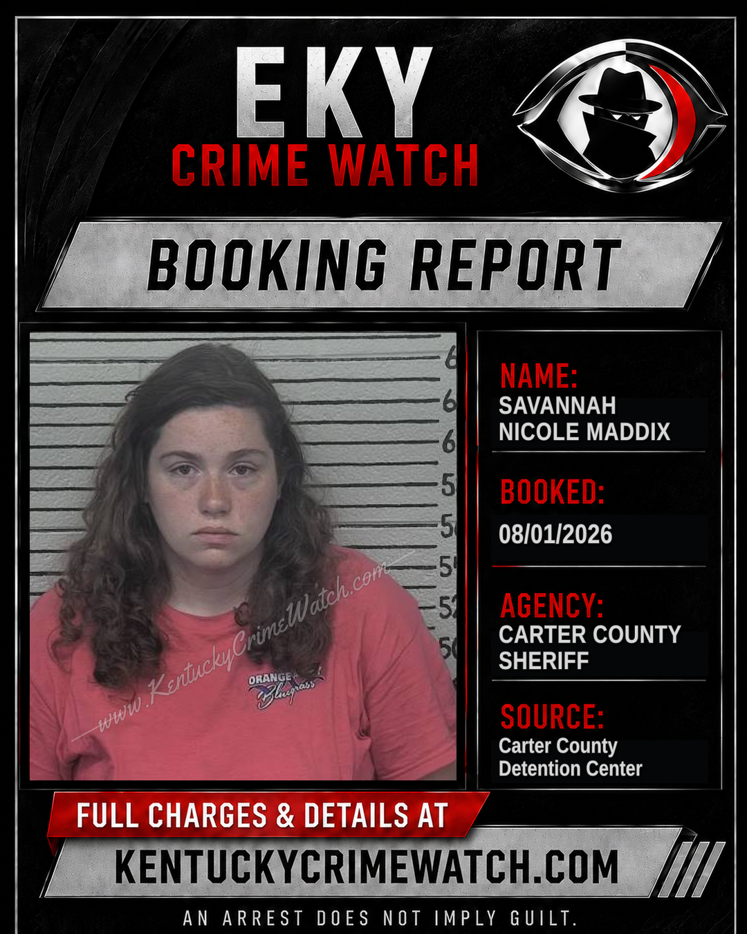 SAVANNAH NICOLE MADDIX booking image