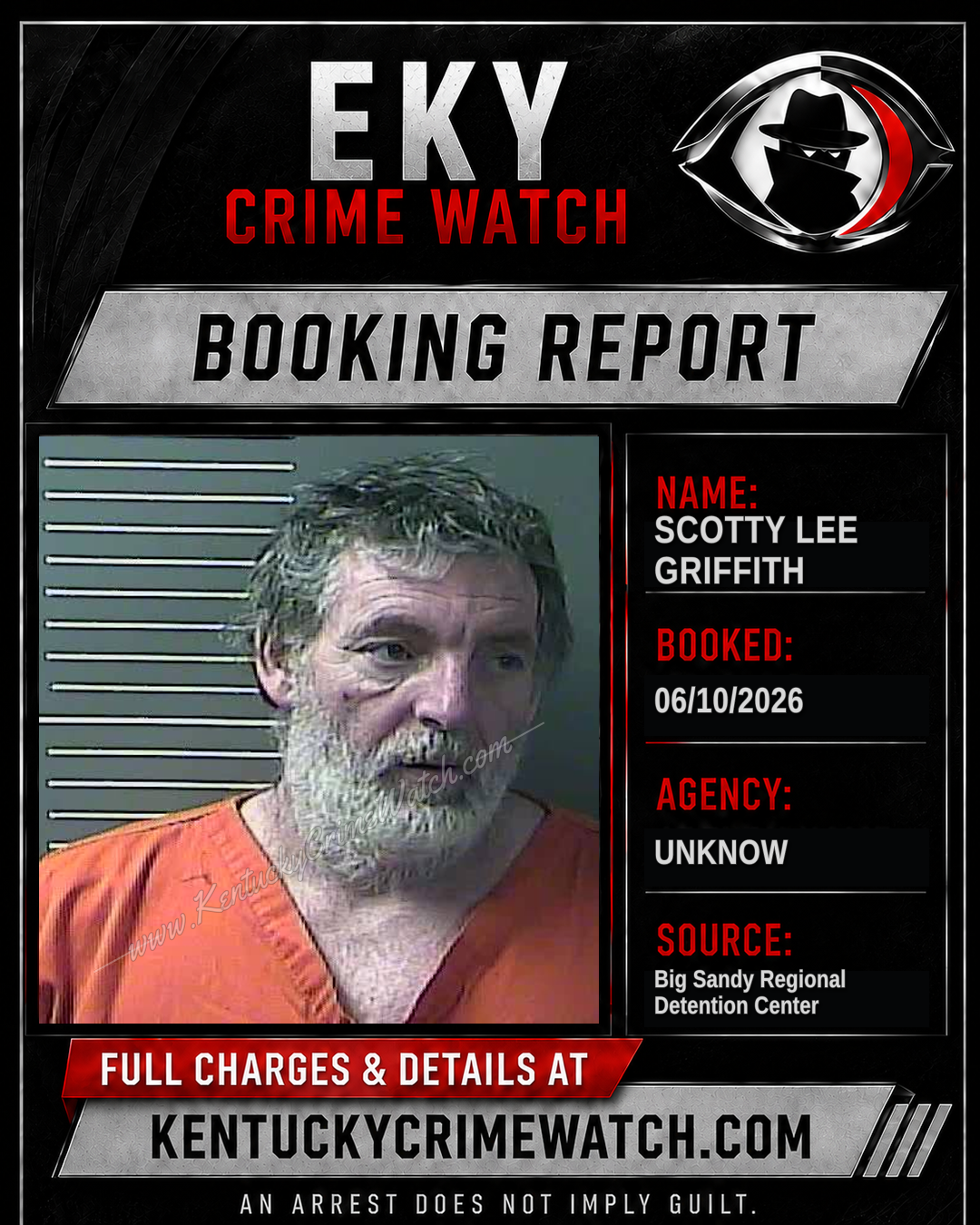 SCOTTY LEE GRIFFITH booking report card