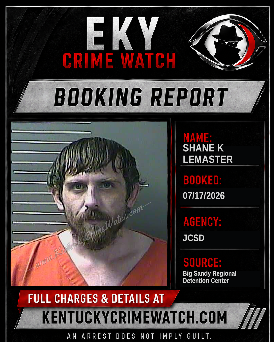 SHANE K LEMASTER booking image
