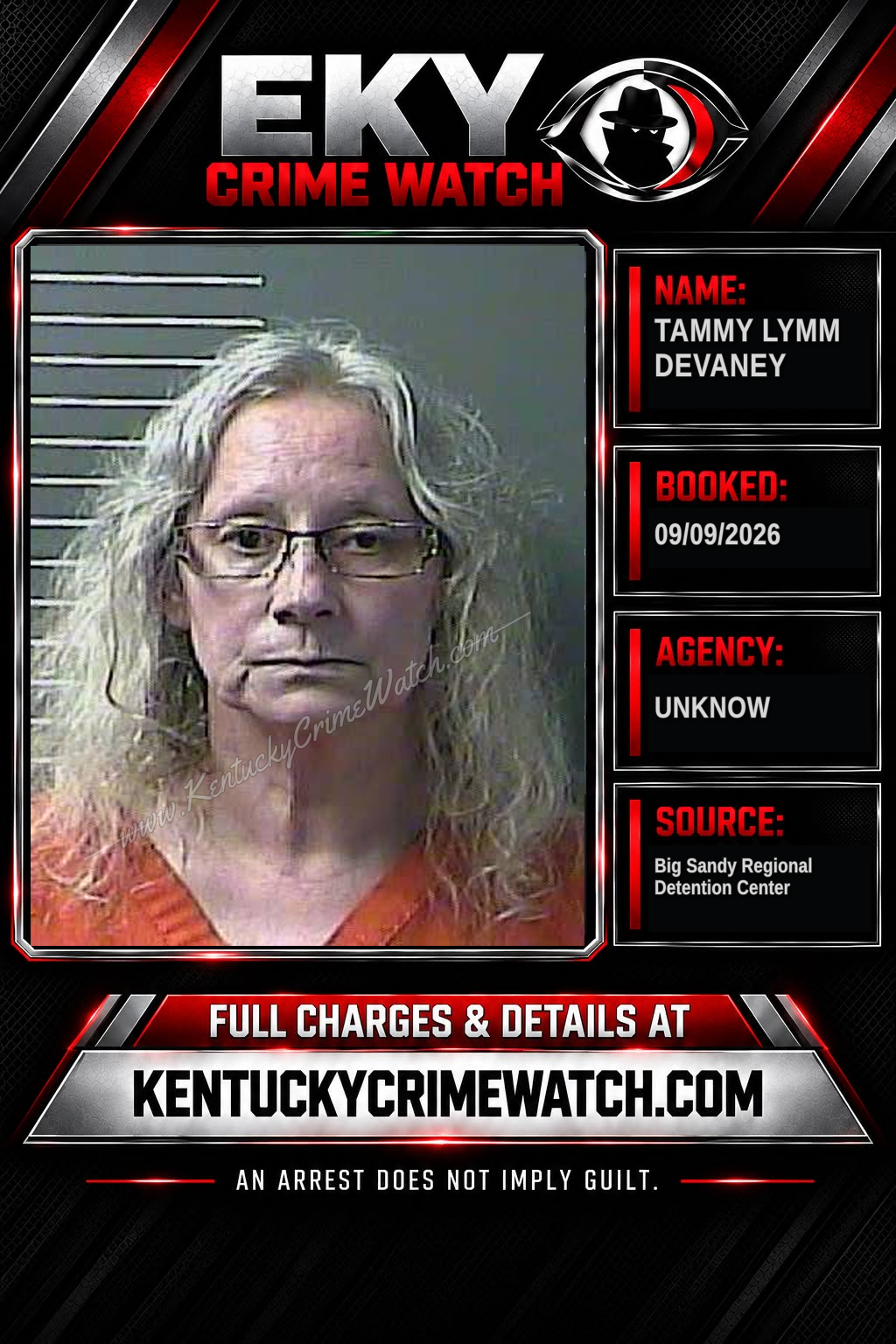 TAMMY LYMM DEVANEY booking report card