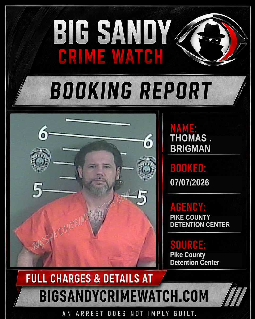 THOMAS . BRIGMAN booking report card