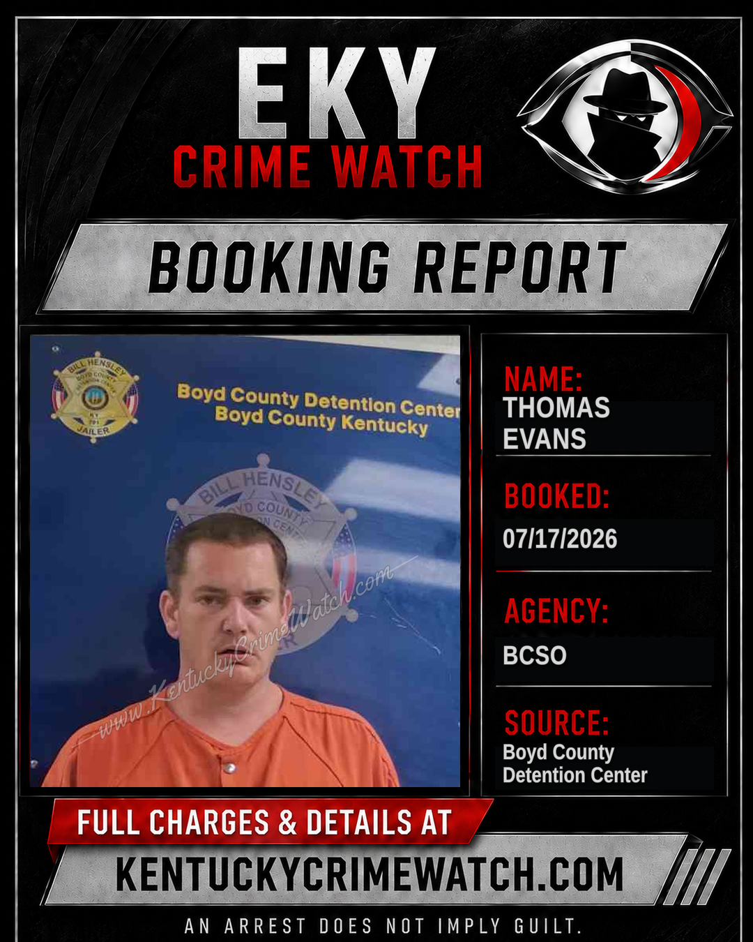THOMAS EVANS booking image