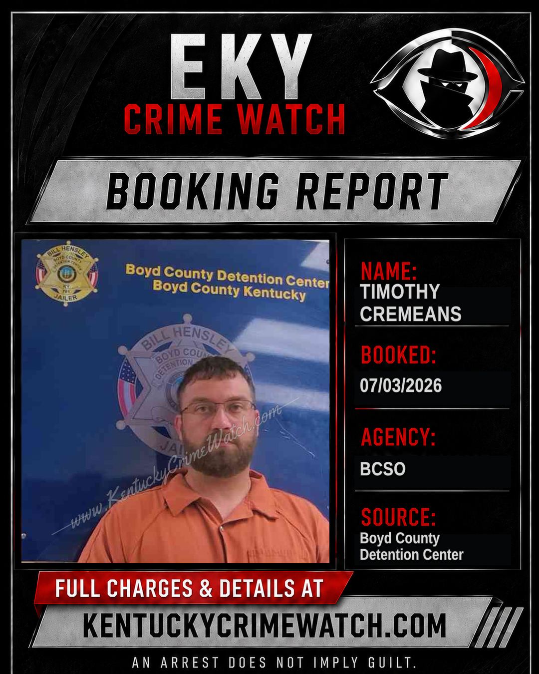 TIMOTHY CREMEANS booking image