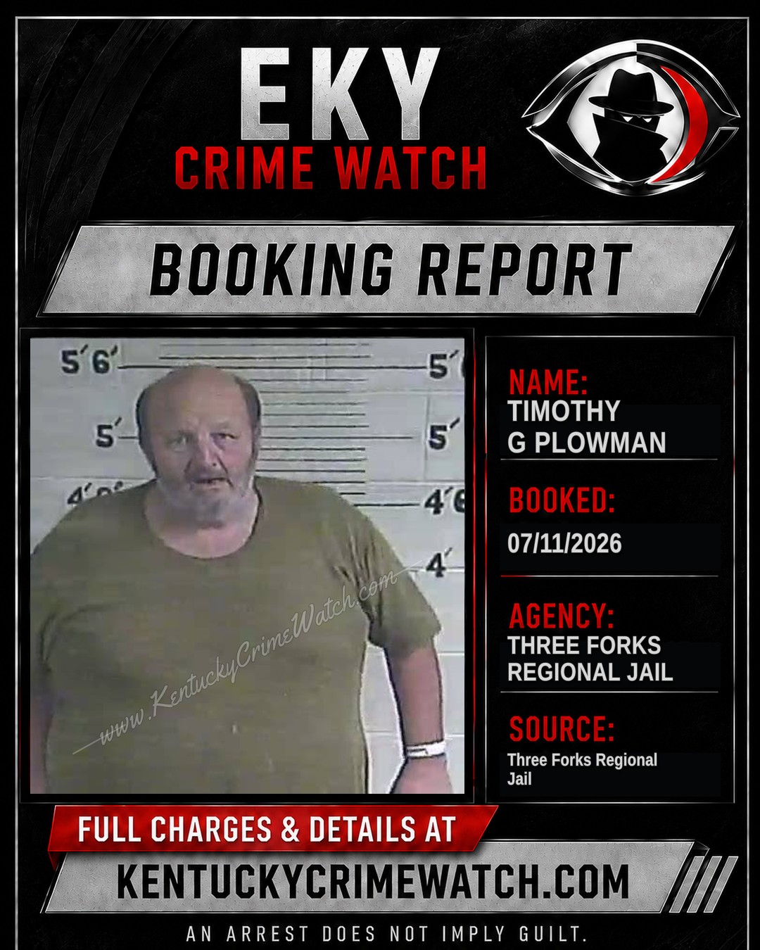 Timothy G Plowman booking image
