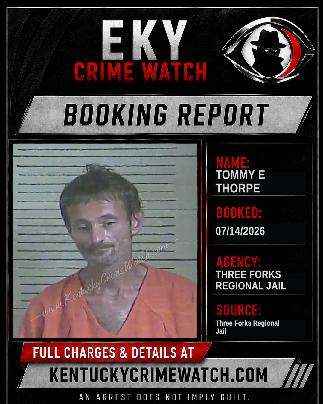 Tommy E Thorpe booking image