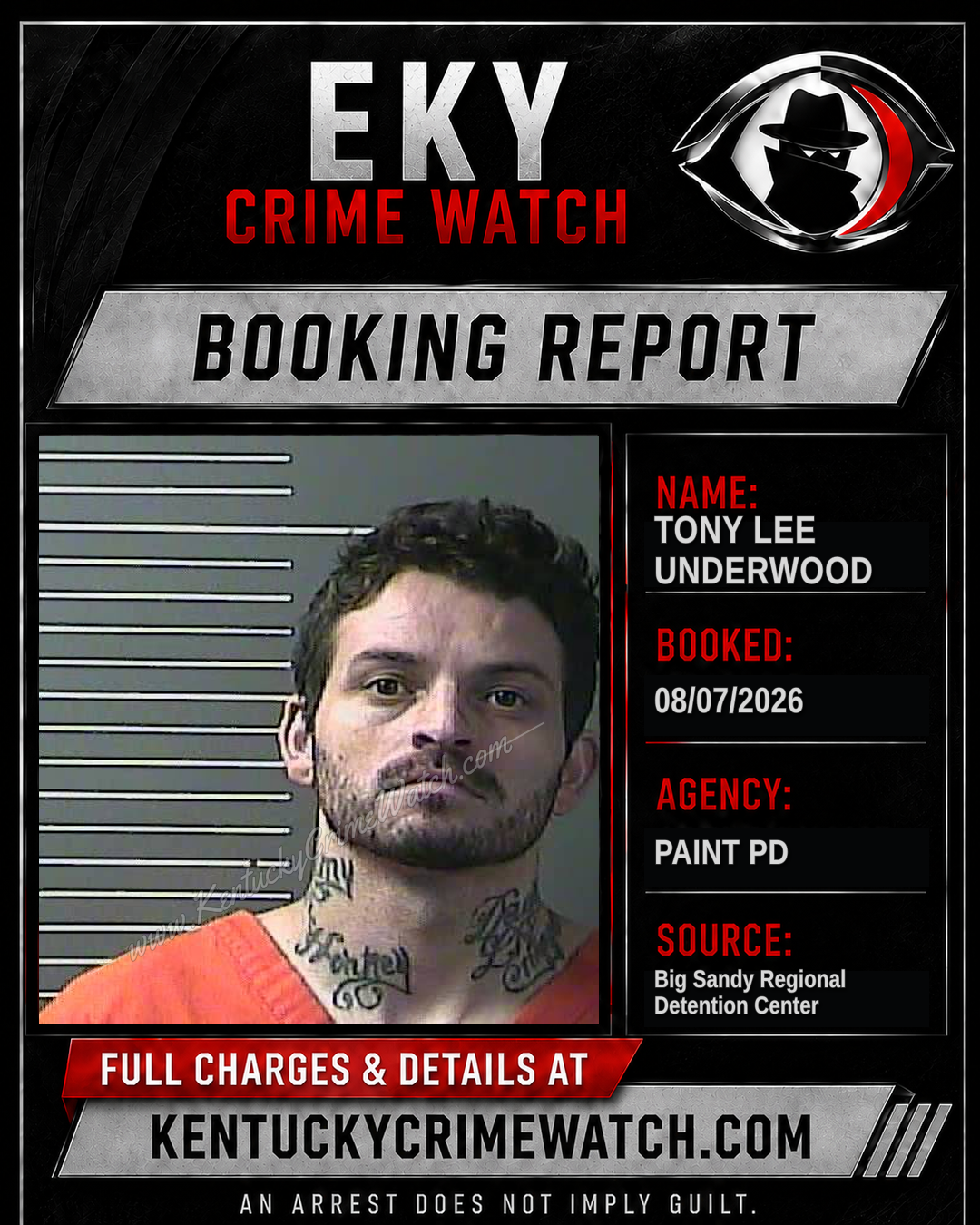 TONY LEE UNDERWOOD booking image