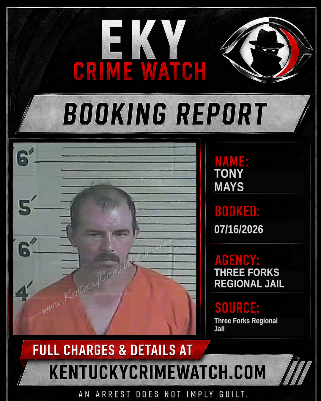 Tony Mays booking image