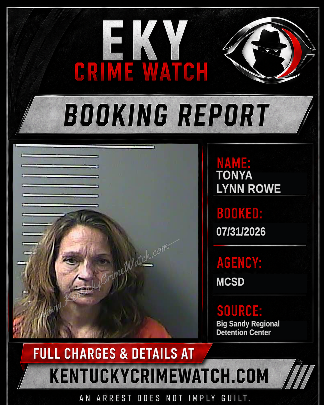 TONYA LYNN ROWE booking image