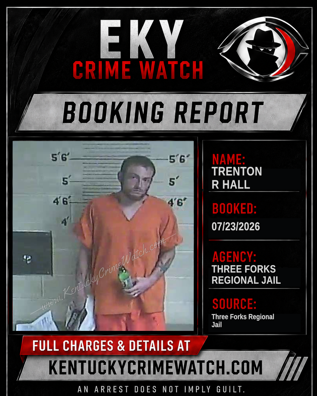 Trenton R Hall booking image