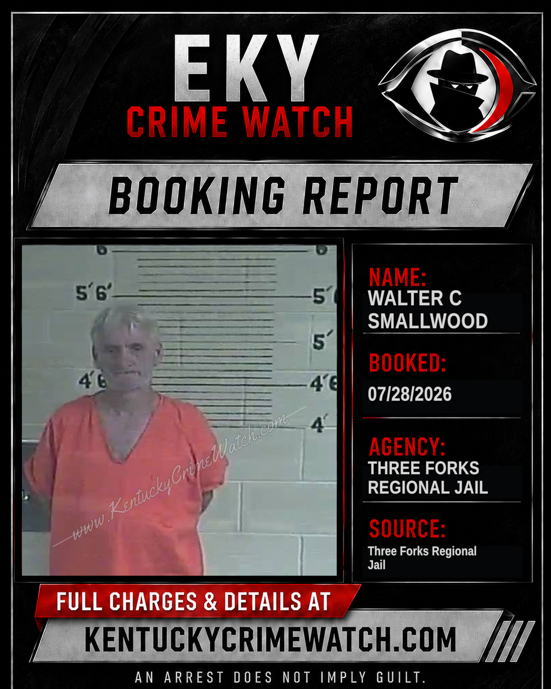 Walter C Smallwood booking image