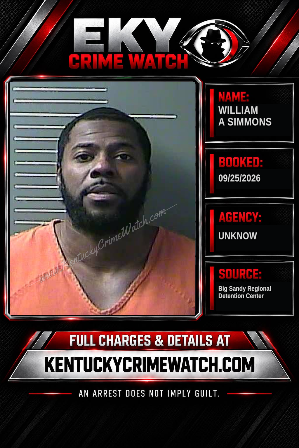 WILLIAM A SIMMONS booking image