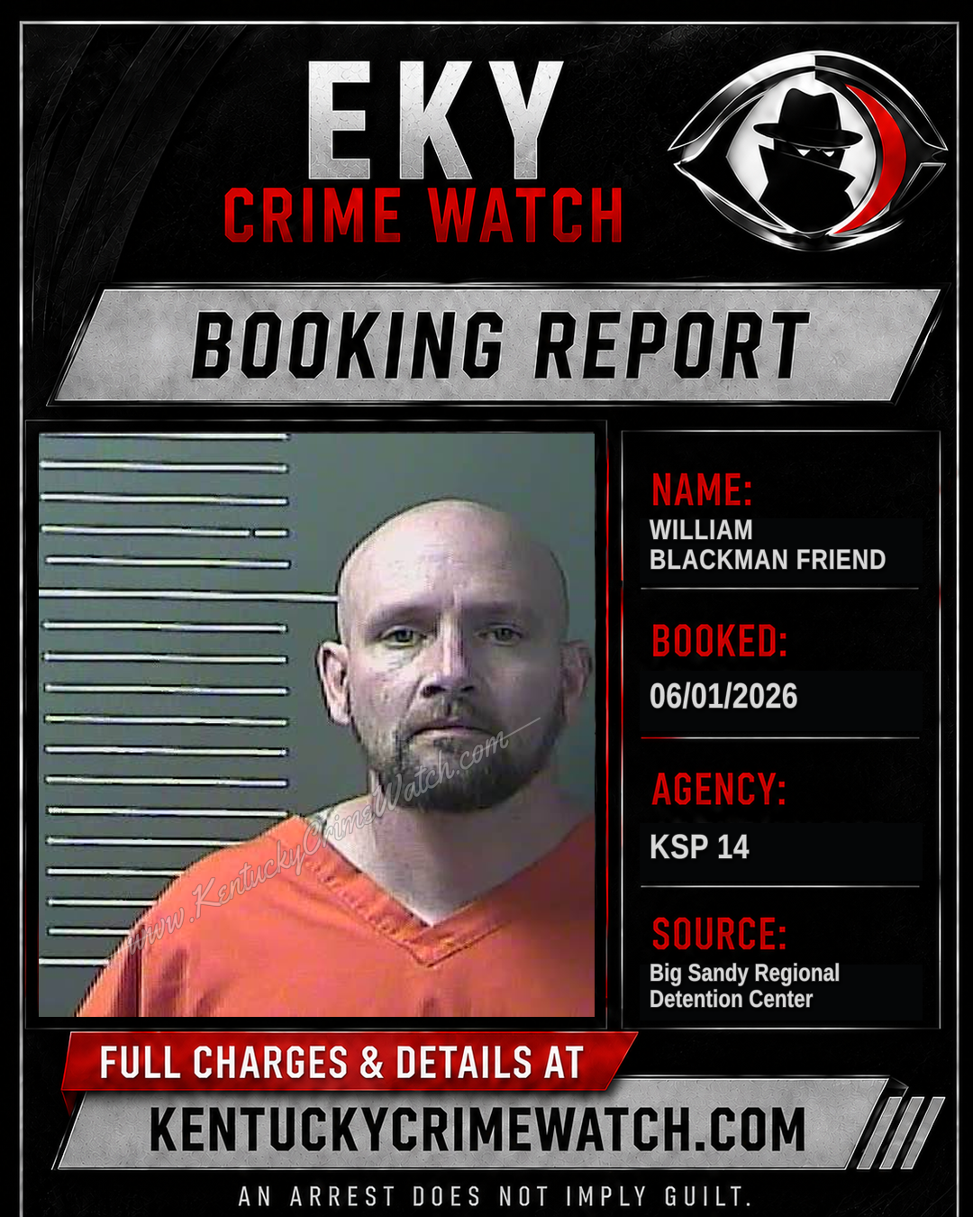 WILLIAM BLACKMAN FRIEND booking image