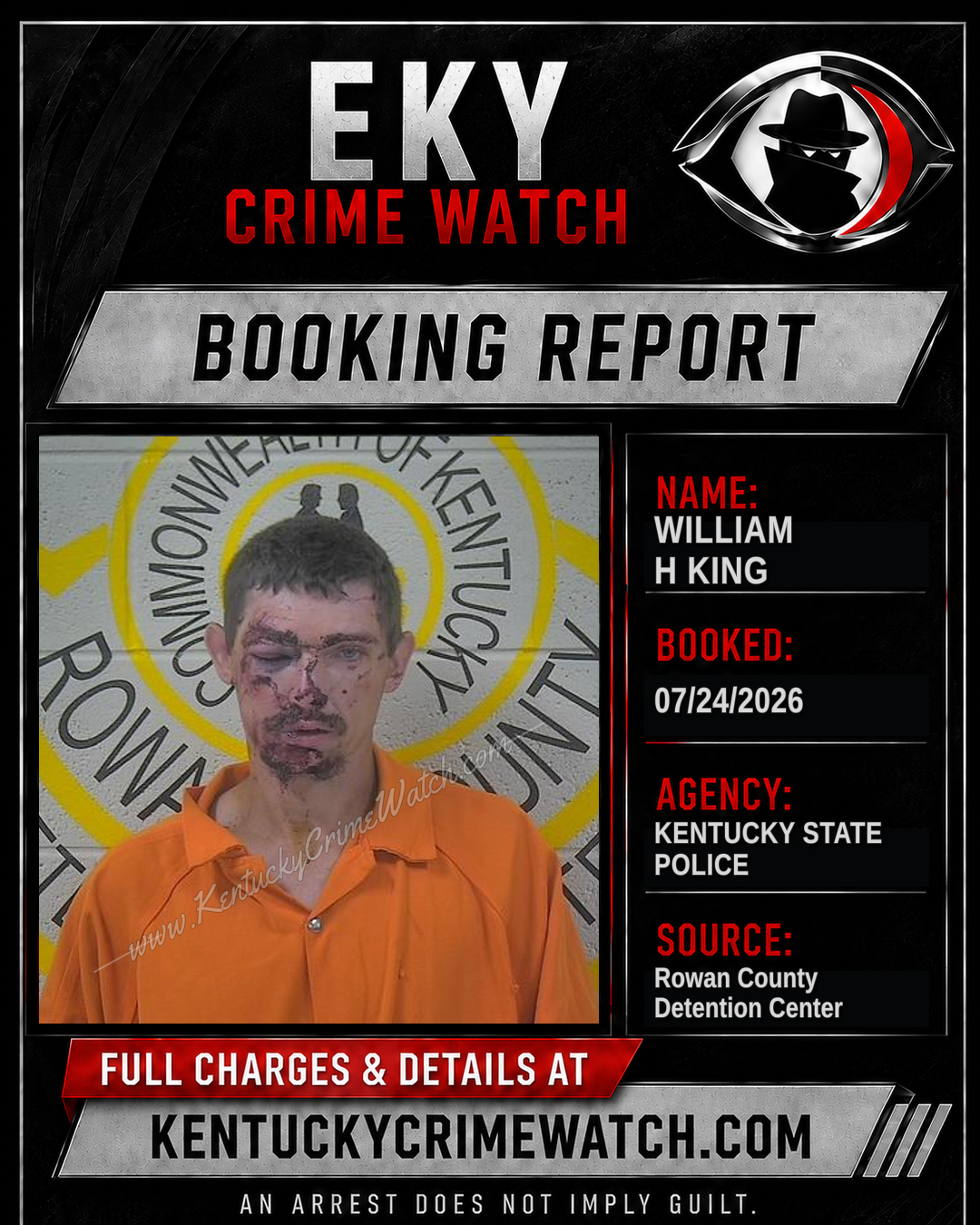 WILLIAM H KING booking image