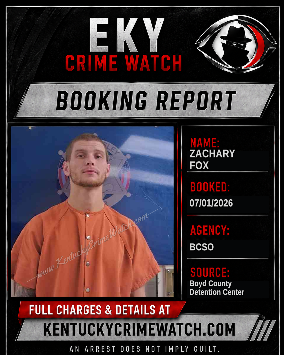 ZACHARY FOX booking image